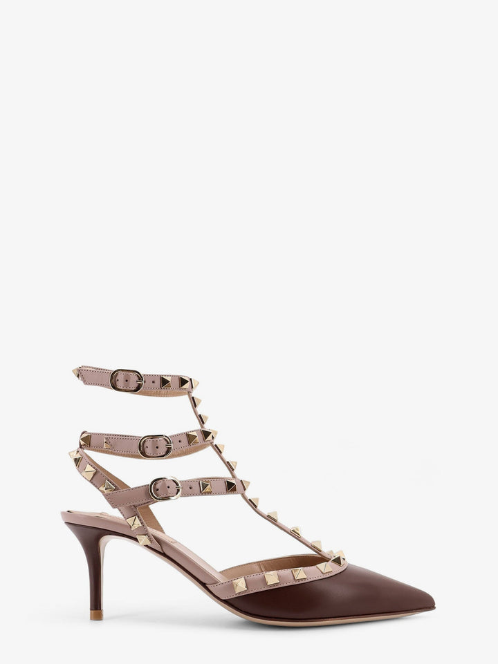 Valentino Garavani Women Rockstud Valentino Garavani Leather Decollete Slingback