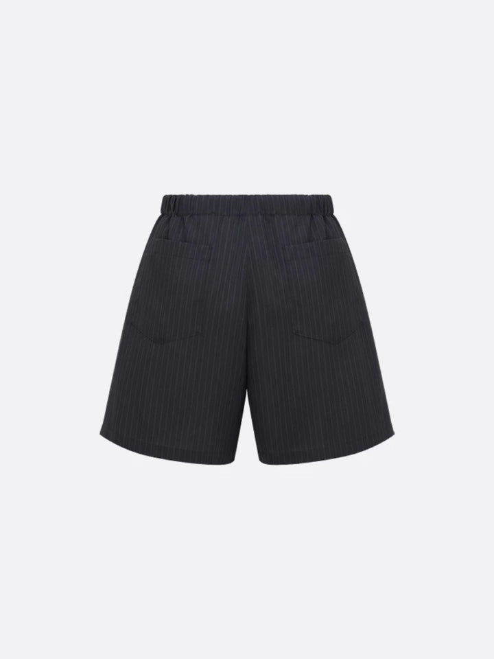 Dior Men Striped Wool Bemuda Shorts