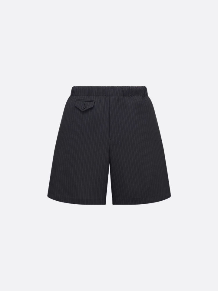 Dior Men Striped Wool Bemuda Shorts