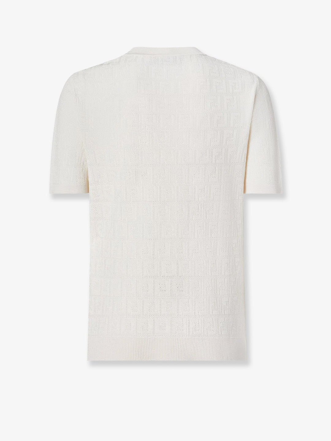 Fendi Women Cotton Blend T-Shirt With All-Over Ff Logo