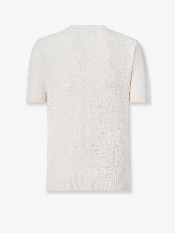 Fendi Women Cotton Blend T-Shirt With All-Over Ff Logo