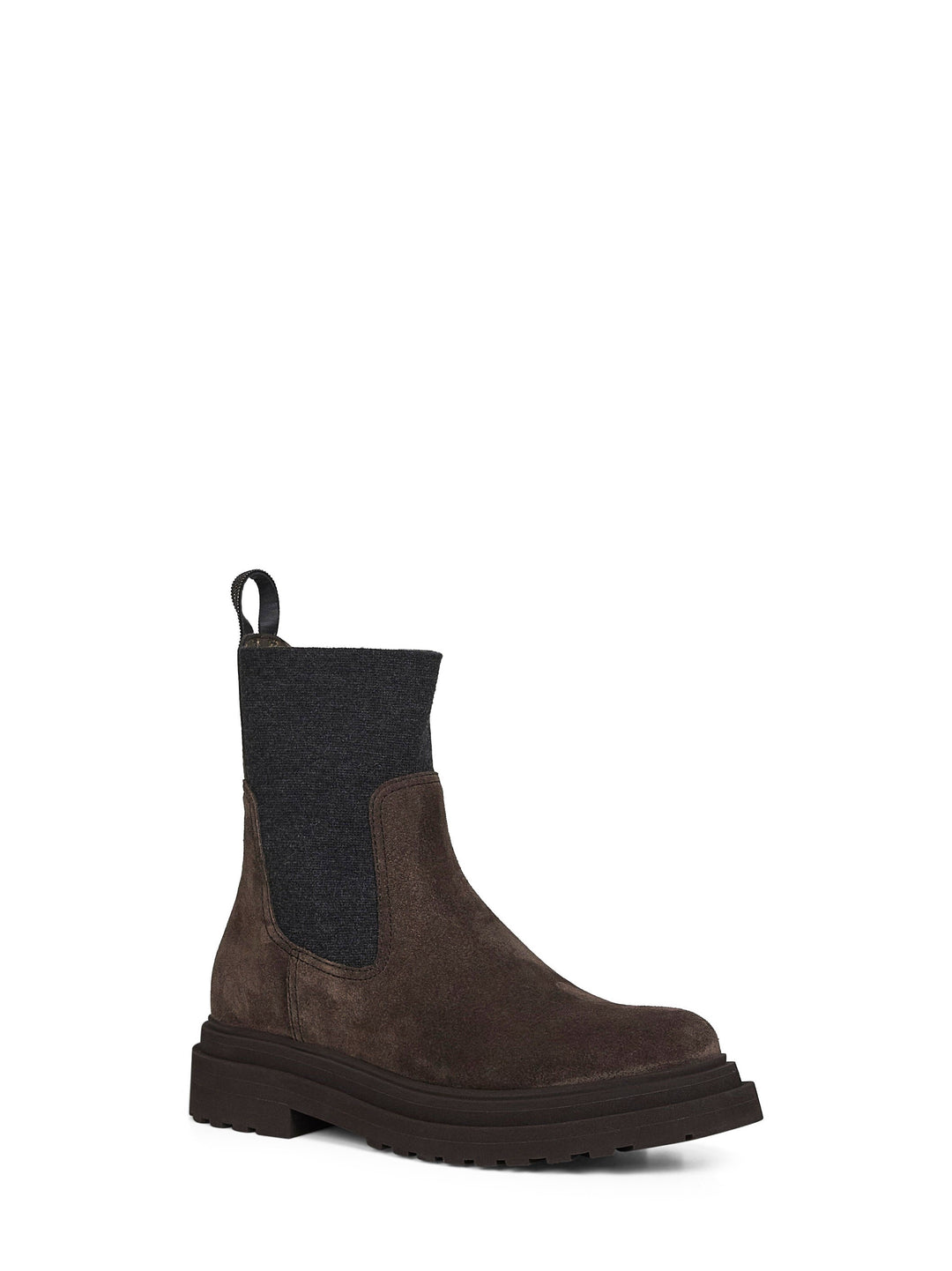 Brunello Cucinelli Women Brown Suede Embroidered Ankle Boots