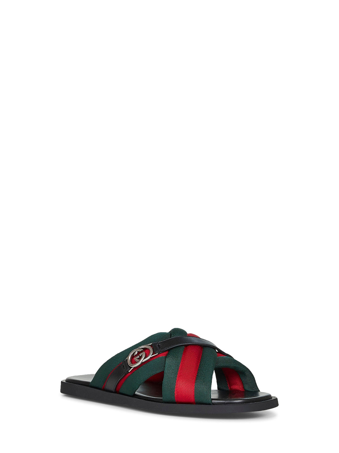 Gucci Men Web Sandals With Interlocking G