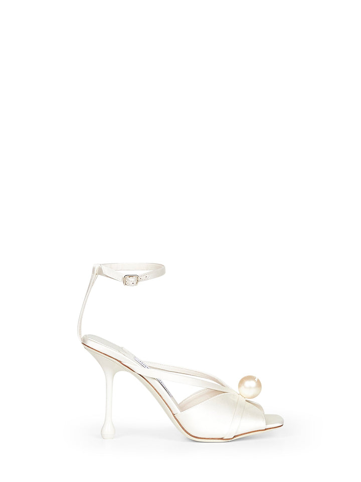 Jimmy Choo Women Ivory Satin Siva 95 Sandals