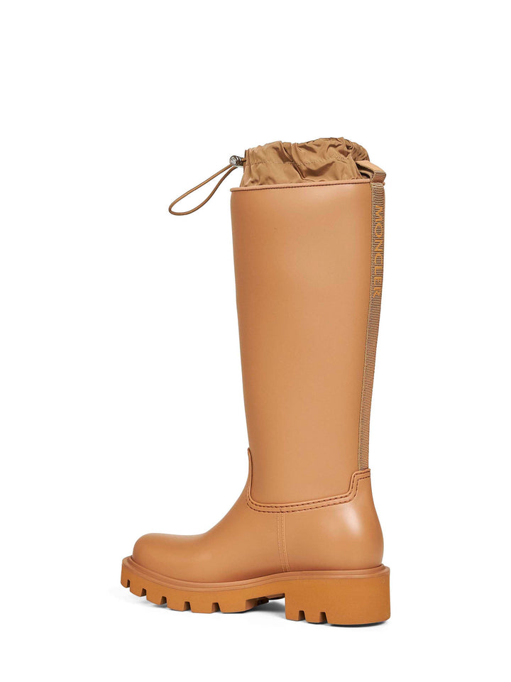 Moncler Women Light Brown Kickstream High Rain Boots