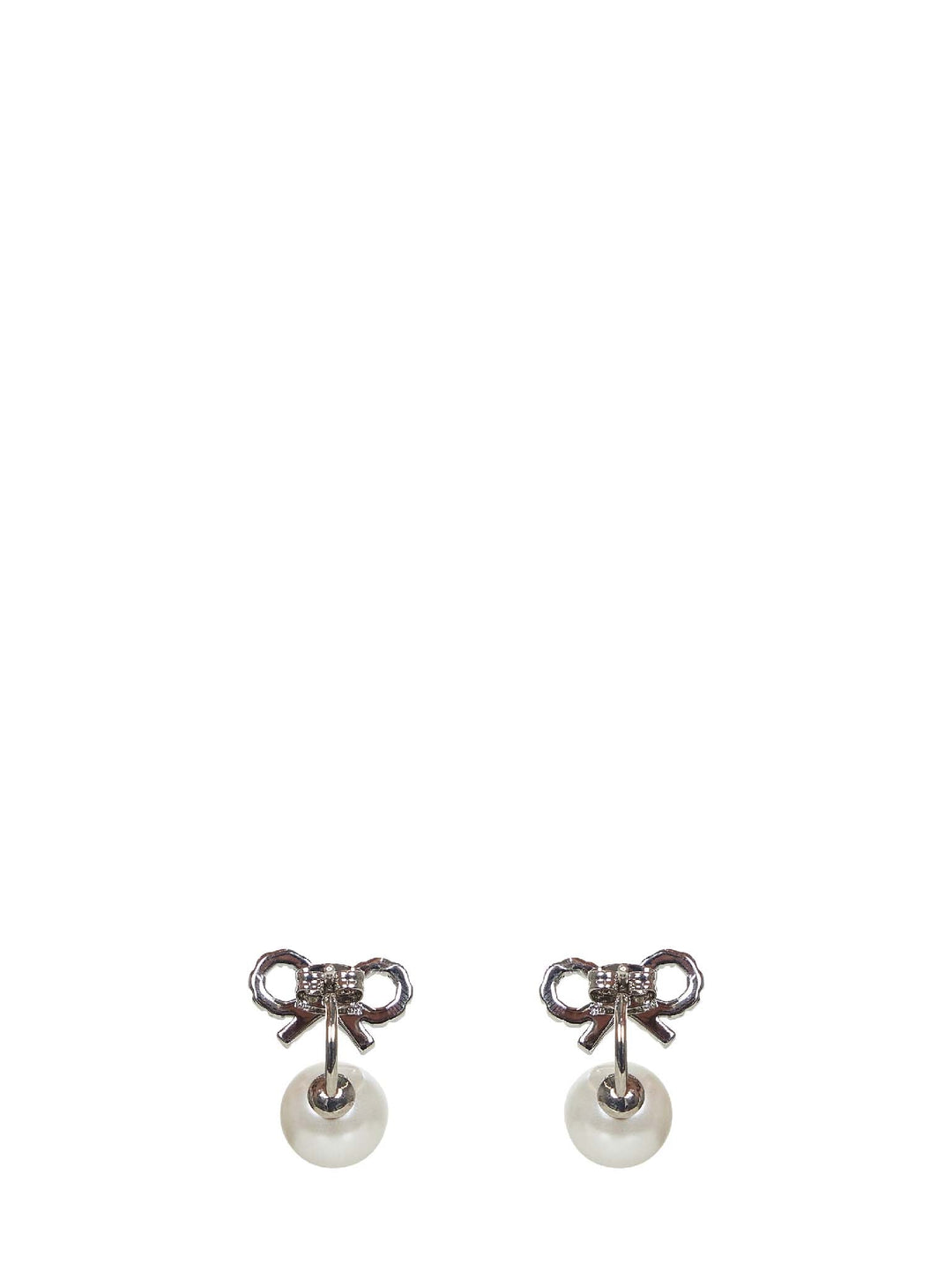 Self Portrait Women Crystal Bow Pearl Jacket Earrings