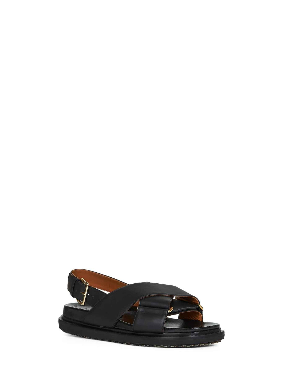 Marni Women Black Calfskin Fussbett Sandals