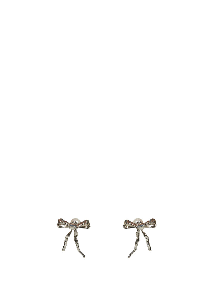 Marni Women Silver Bow Stud Earrings