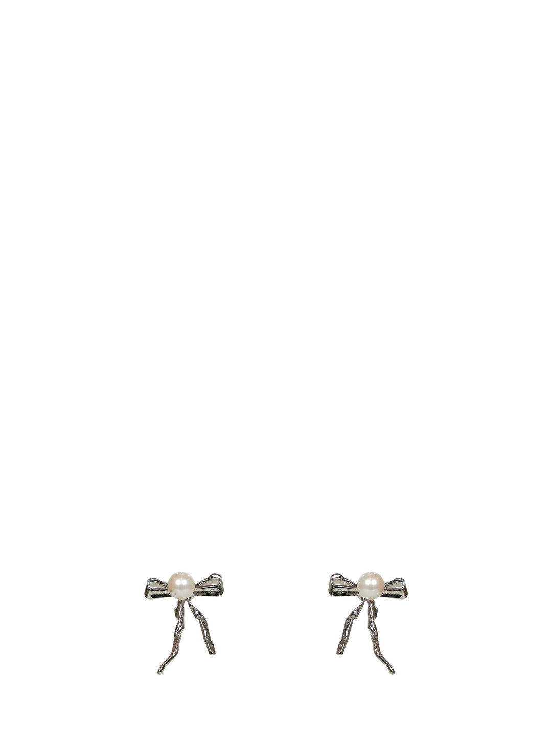 Marni Women Silver Bow Stud Earrings