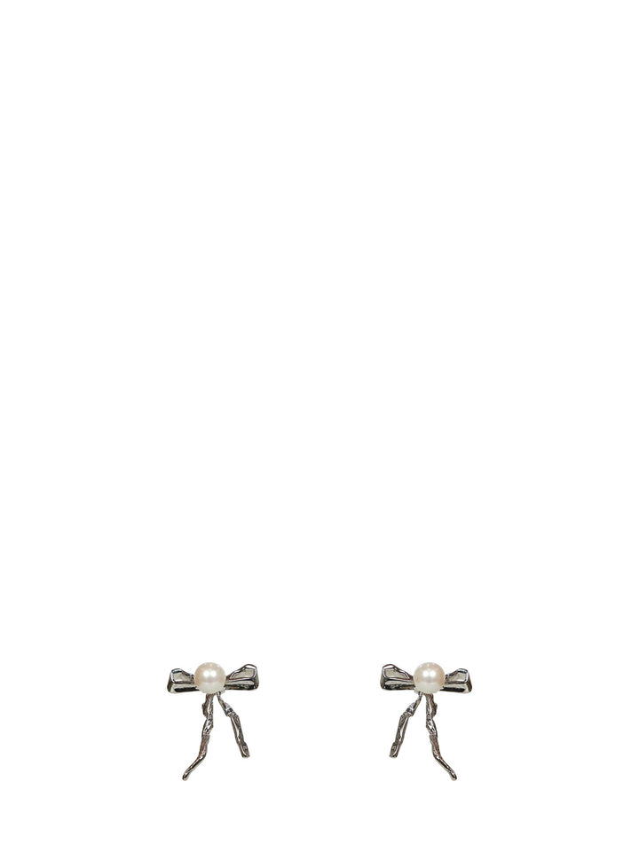 Marni Women Silver Bow Stud Earrings