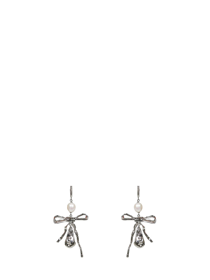 Marni Women Silver Bow Drop Earrings