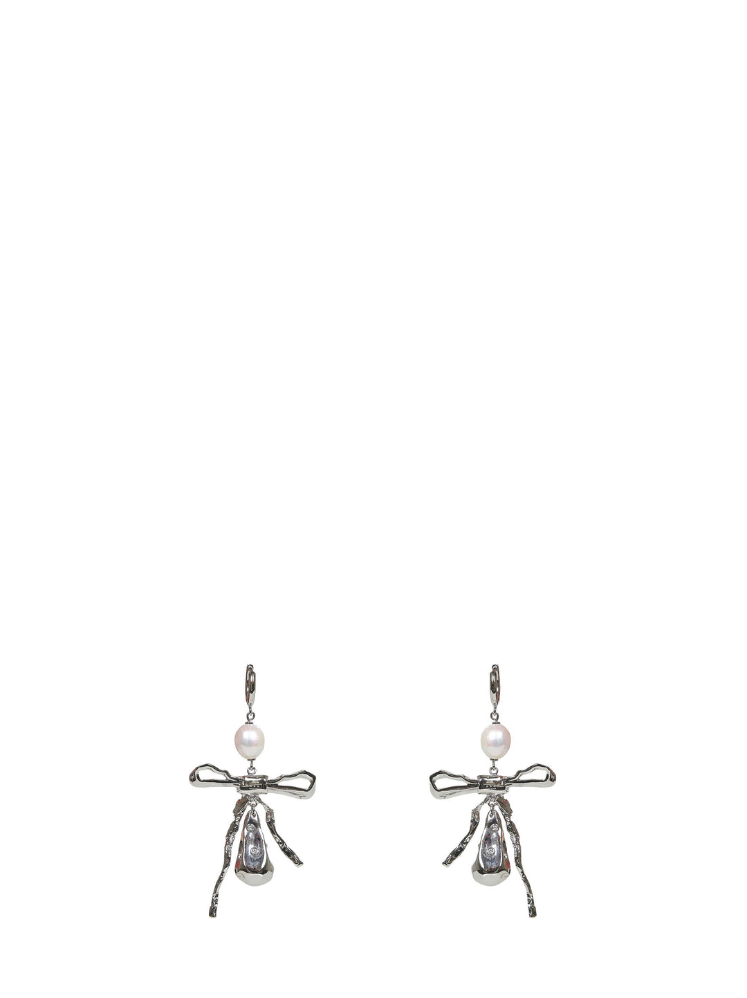 Marni Women Silver Bow Drop Earrings