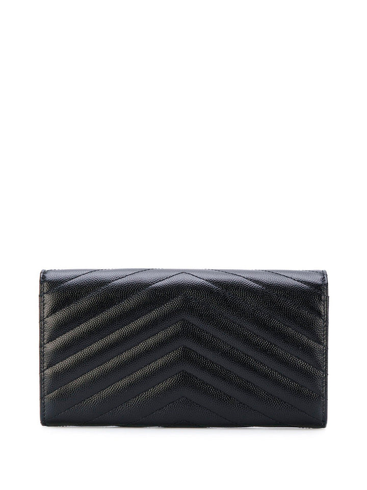 Saint Laurent Women Cassandre Matelassé Large Flap Wallet In Grain De Poudre Leather