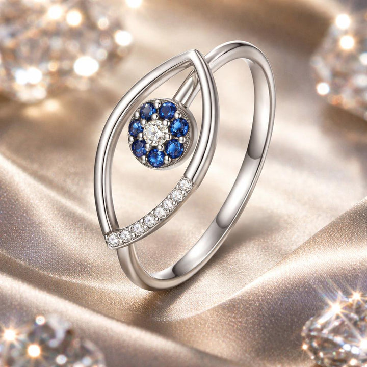 925 Sterling Silver Oxidized Ring with Pavé Setting CZ, 0.9*1.6 cm for Women