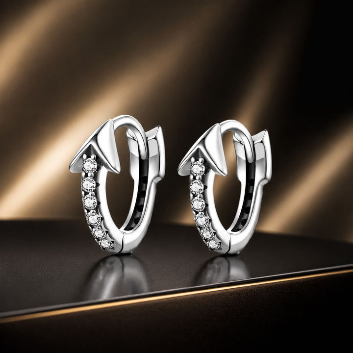 925 Sterling Silver Earrings with Pavé Setting CZ and Oxidized Finish