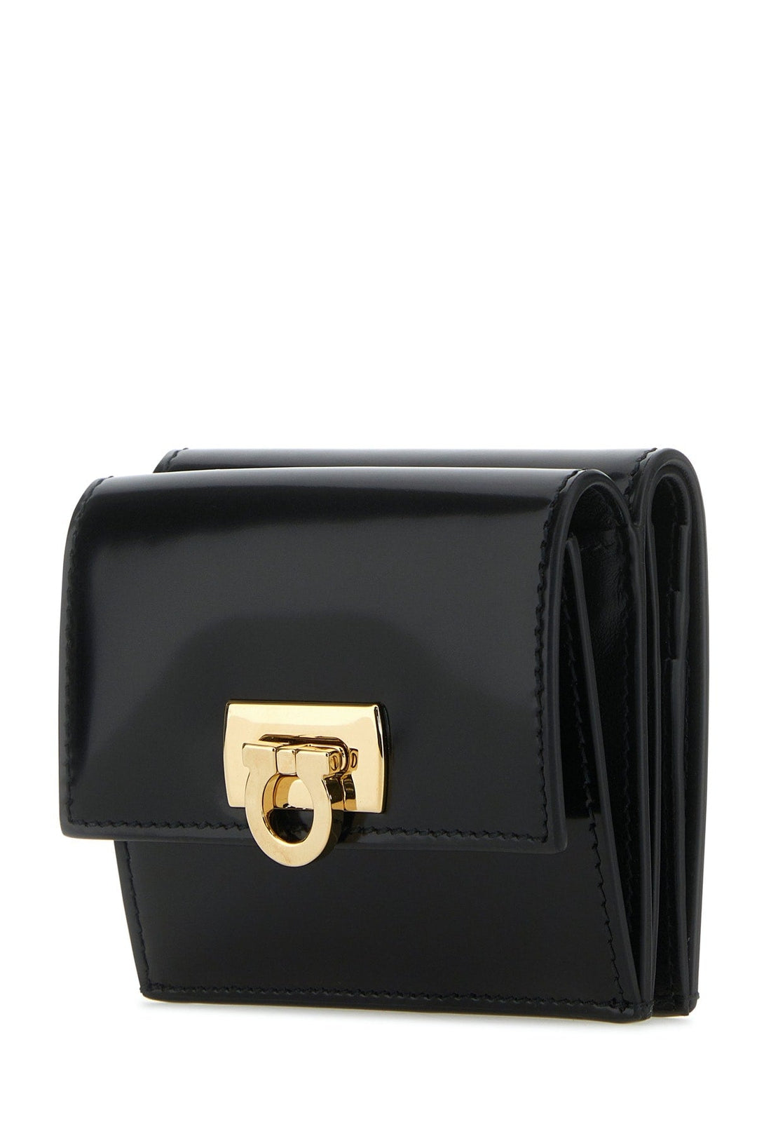 Salvatore Ferragamo Women Black Leather Wallet
