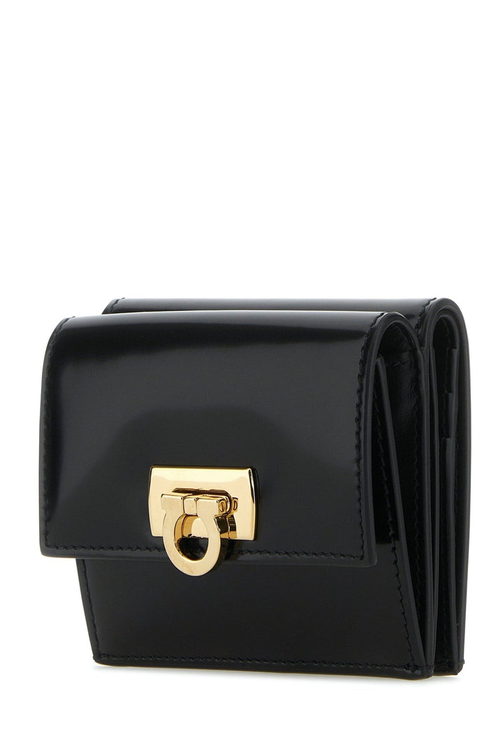 Salvatore Ferragamo Women Black Leather Wallet