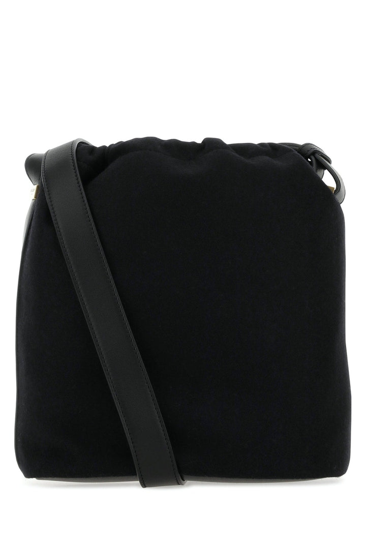 Saint Laurent Men Black Felt Rive De Gauche Bucket Bag