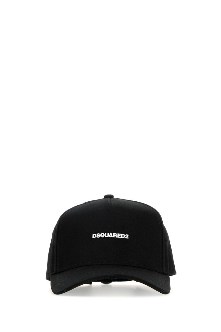 Dsquared Men Black Cotton Baseball Cap