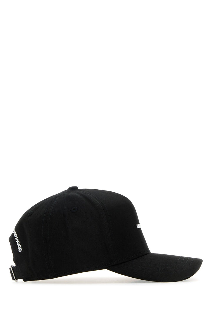 Dsquared Men Black Cotton Baseball Cap
