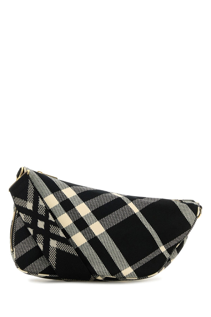 Burberry Women Embroidered Fabric Medium Shield Crossbody Bag