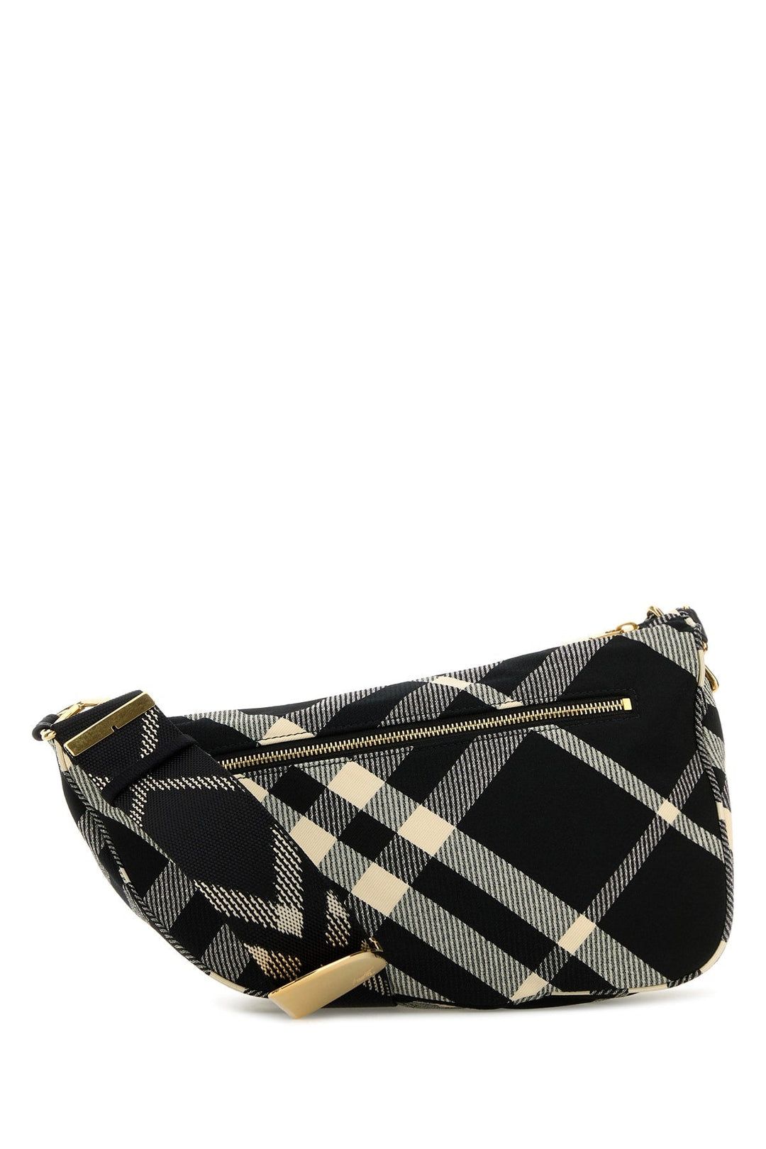 Burberry Women Embroidered Fabric Medium Shield Crossbody Bag