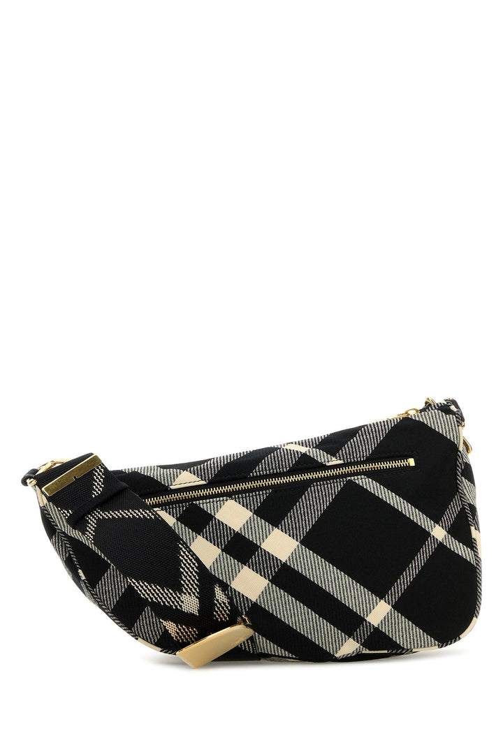 Burberry Women Embroidered Fabric Medium Shield Crossbody Bag