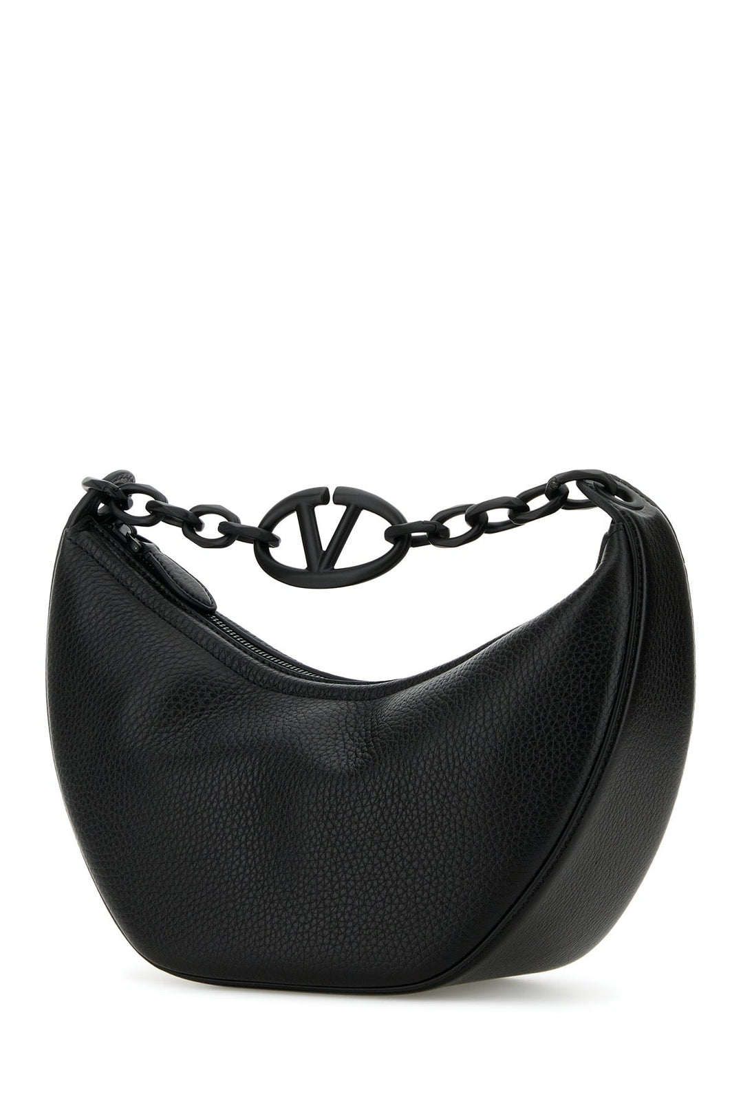 Valentino Garavani Women Black Leather Hobo Vlogo Moon Handbag