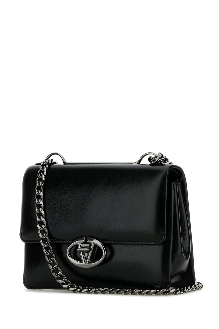 Valentino Garavani Women Black Leather Small Vlogo Shoulder Bag