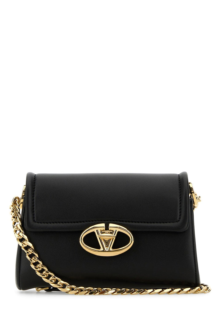 Valentino Garavani Women Black Leather Vlogo Shoulder Bag