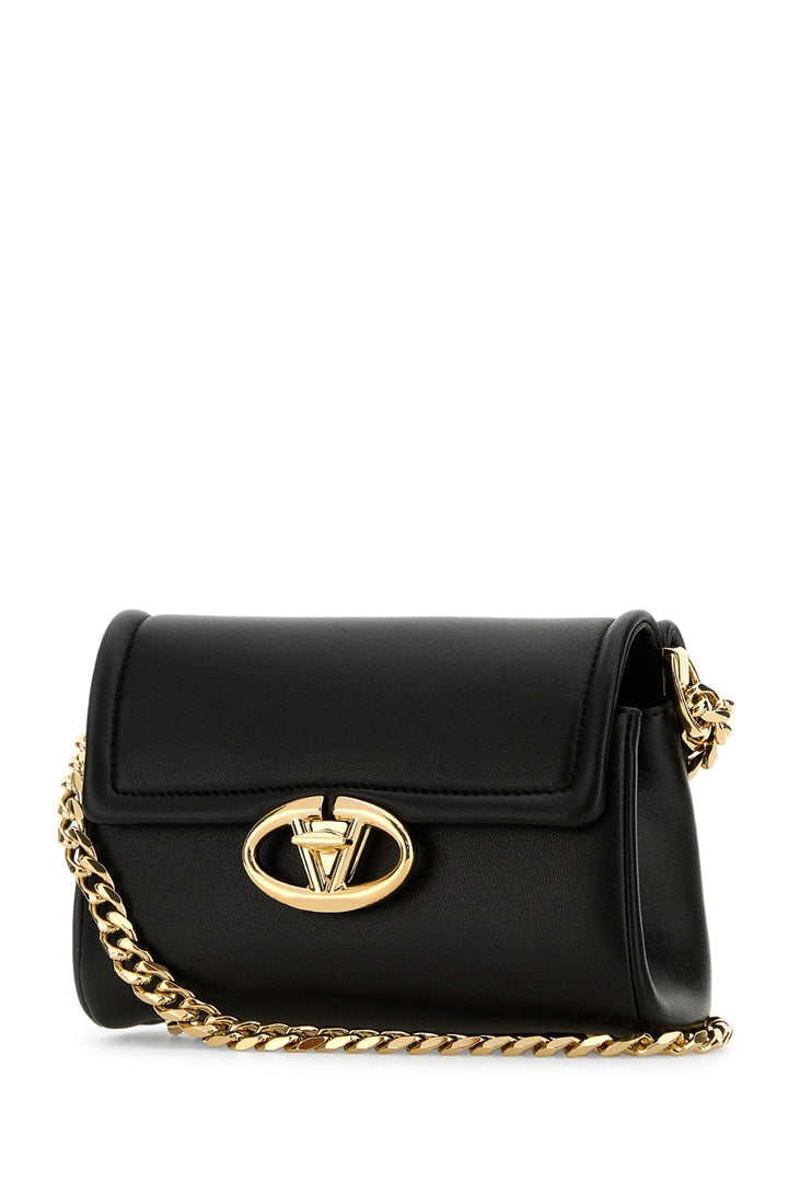 Valentino Garavani Women Black Leather Vlogo Shoulder Bag