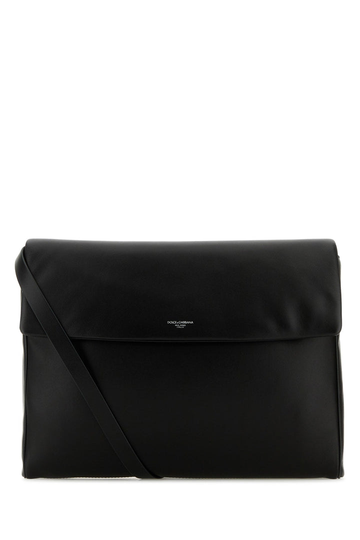 Dolce & Gabbana Men Black Nappa Leather Mediterraneo Clutch