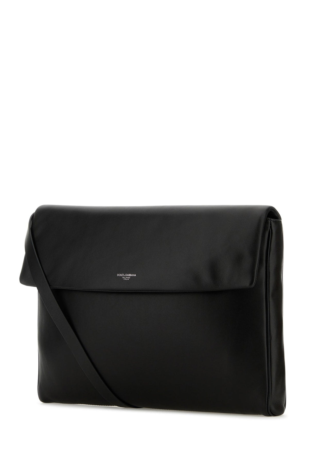 Dolce & Gabbana Men Black Nappa Leather Mediterraneo Clutch