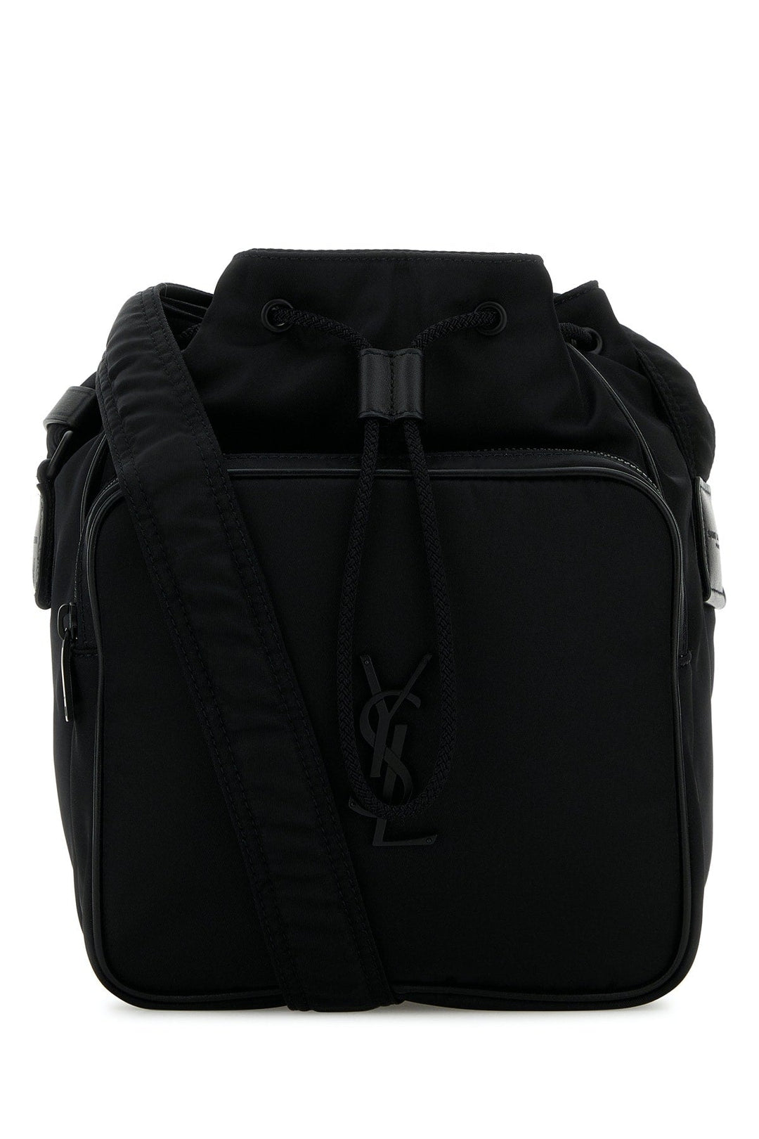 Saint Laurent Men Black Nylon Bucket Bag