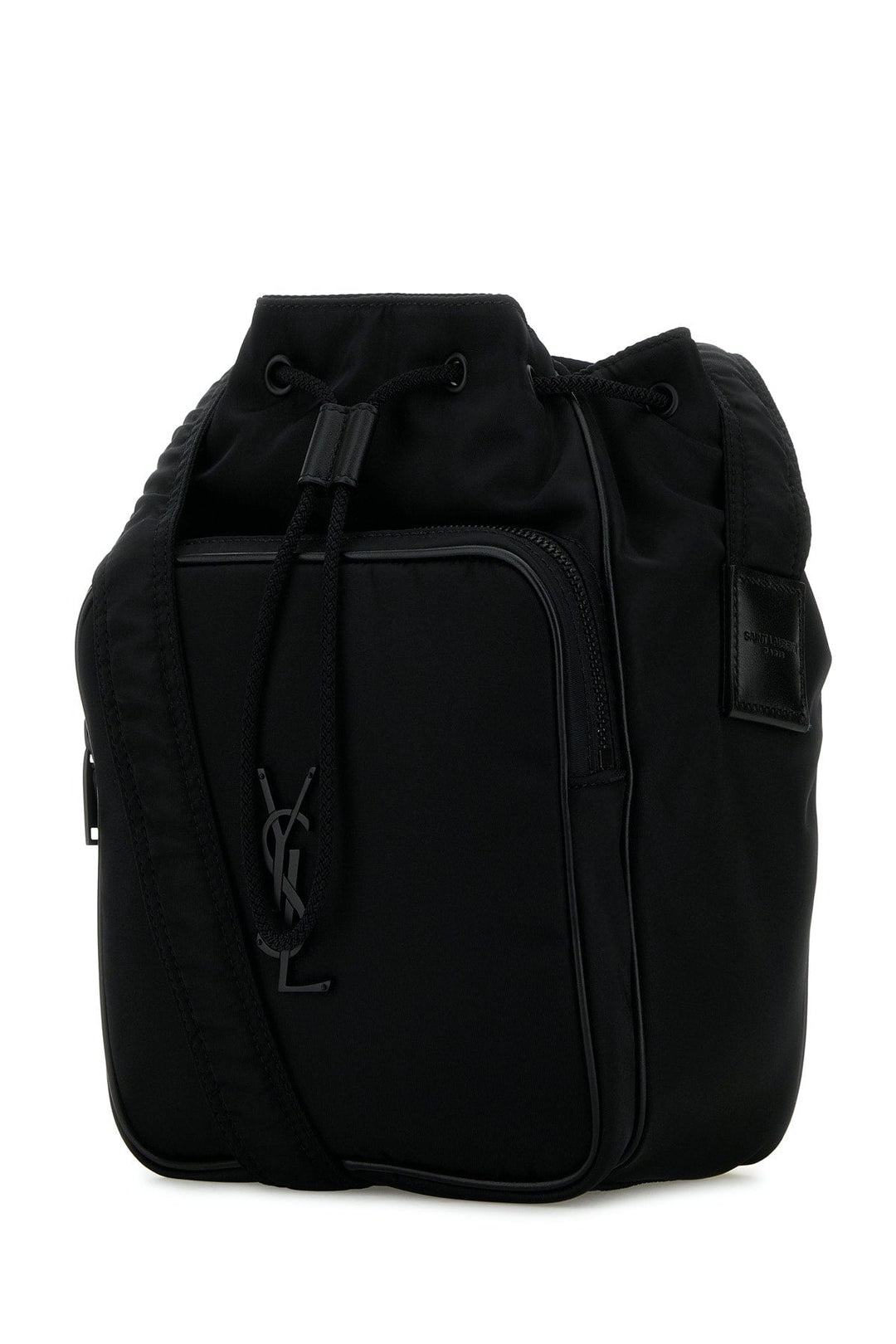 Saint Laurent Men Black Nylon Bucket Bag