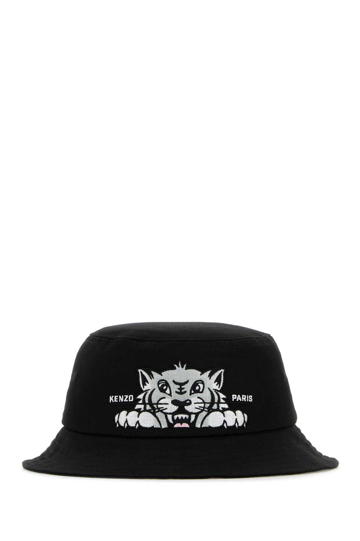 Kenzo Men Black Cotton Bucket Hat