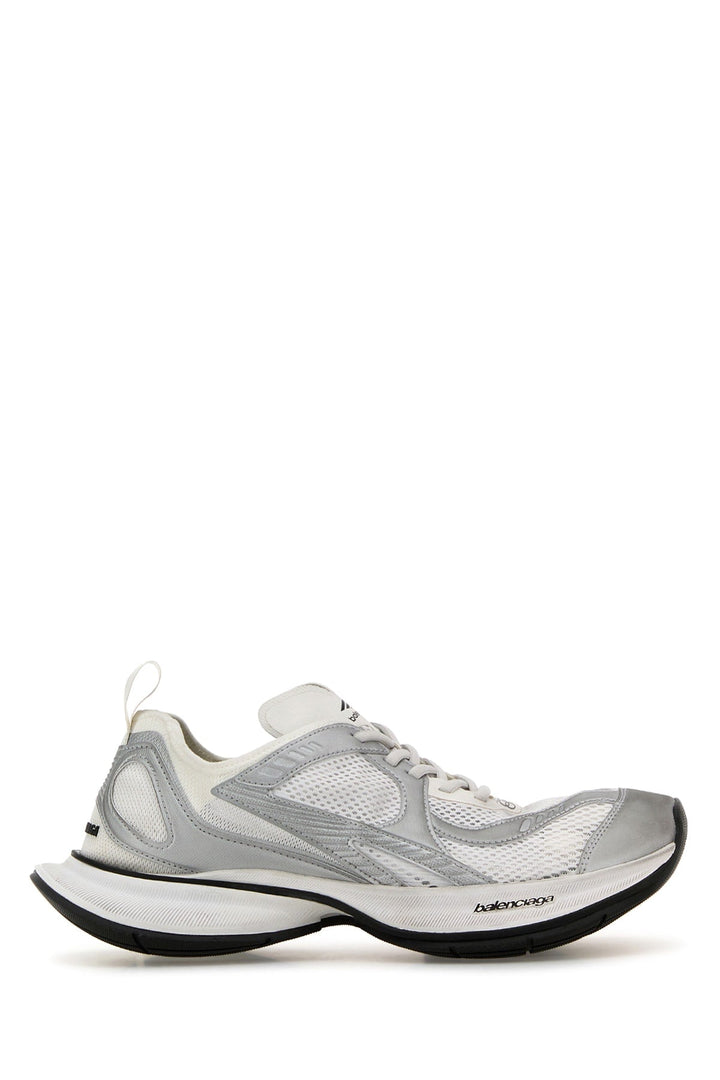 Balenciaga Men White Mesh And Rubber Circuit Sneakers