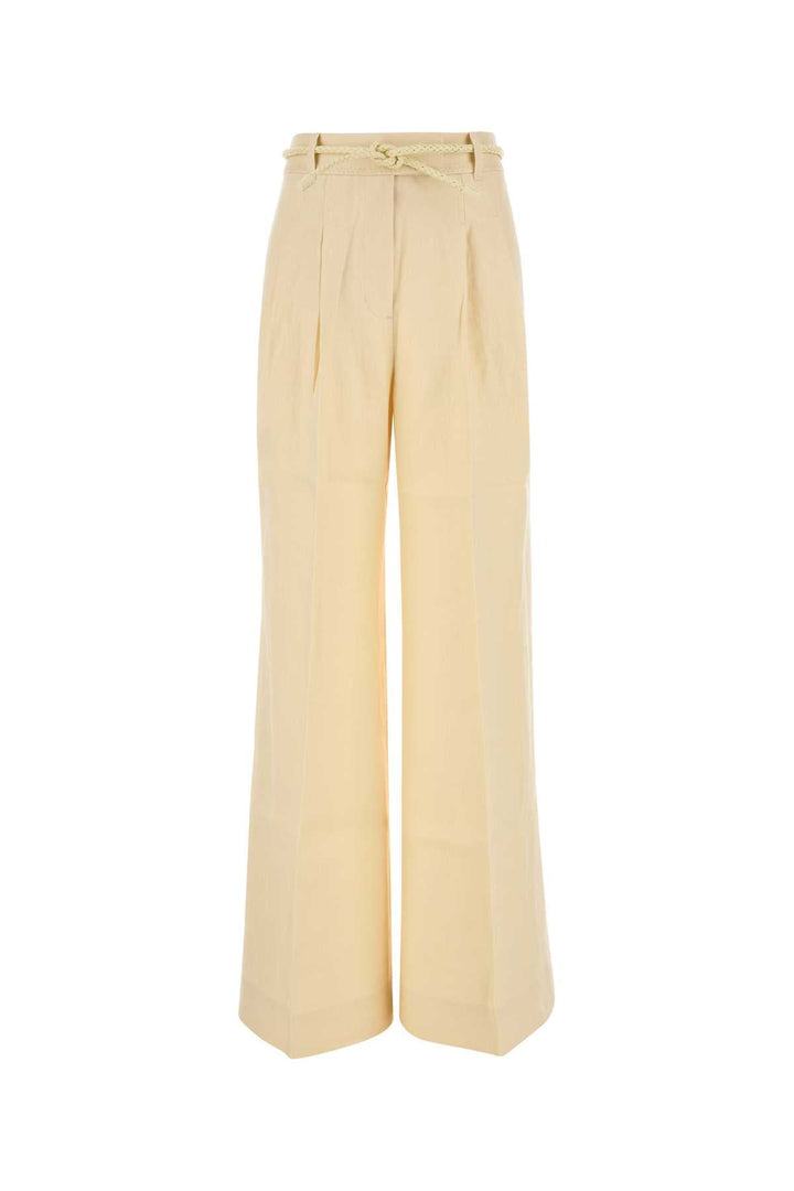 Zimmermann Women Cream Linen Illuminate Wide-Leg Pant
