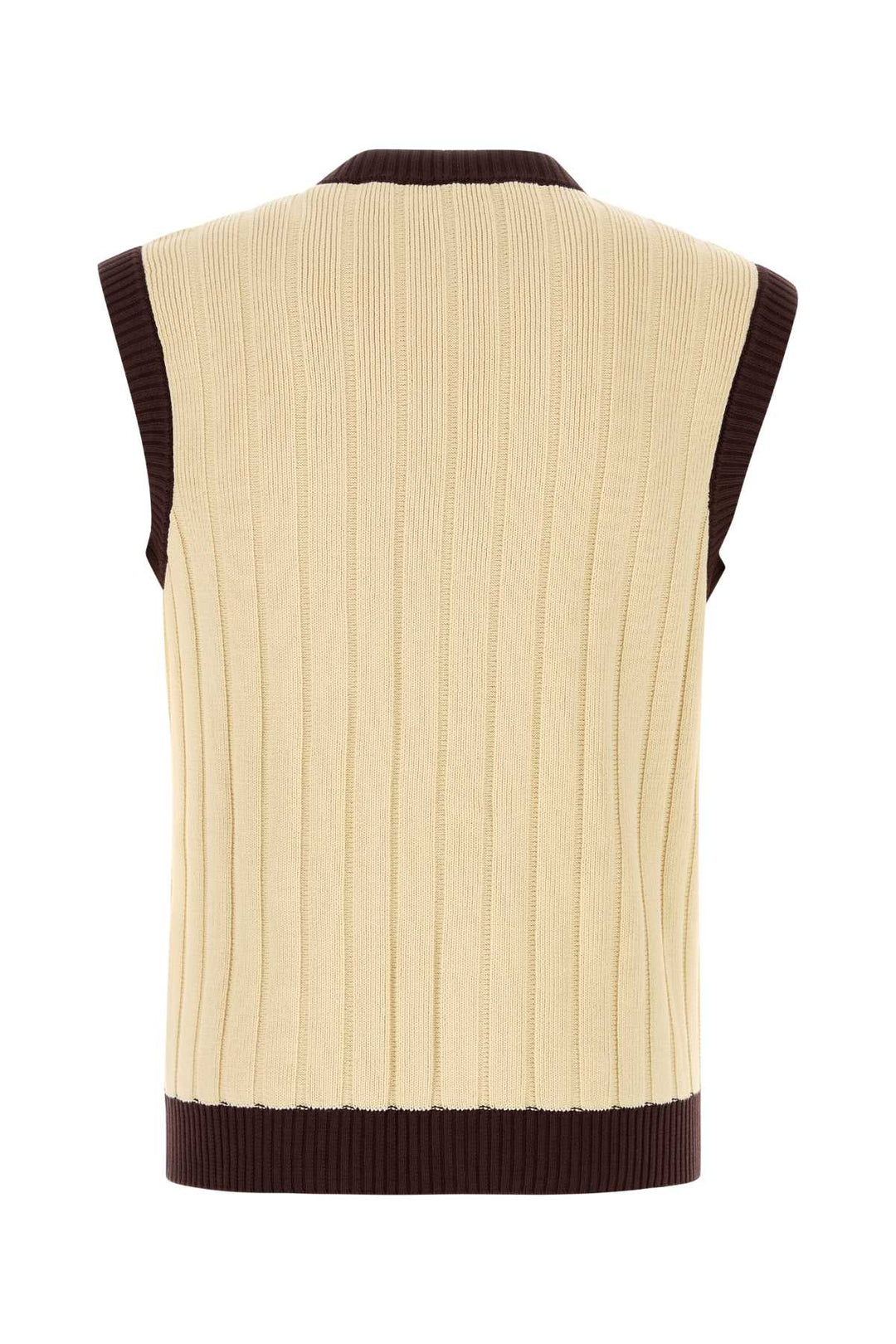 Valentino Garavani Men Cream Cotton Vest