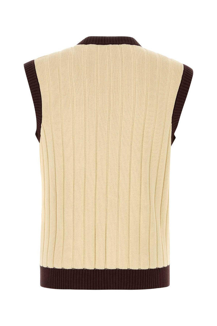 Valentino Garavani Men Cream Cotton Vest