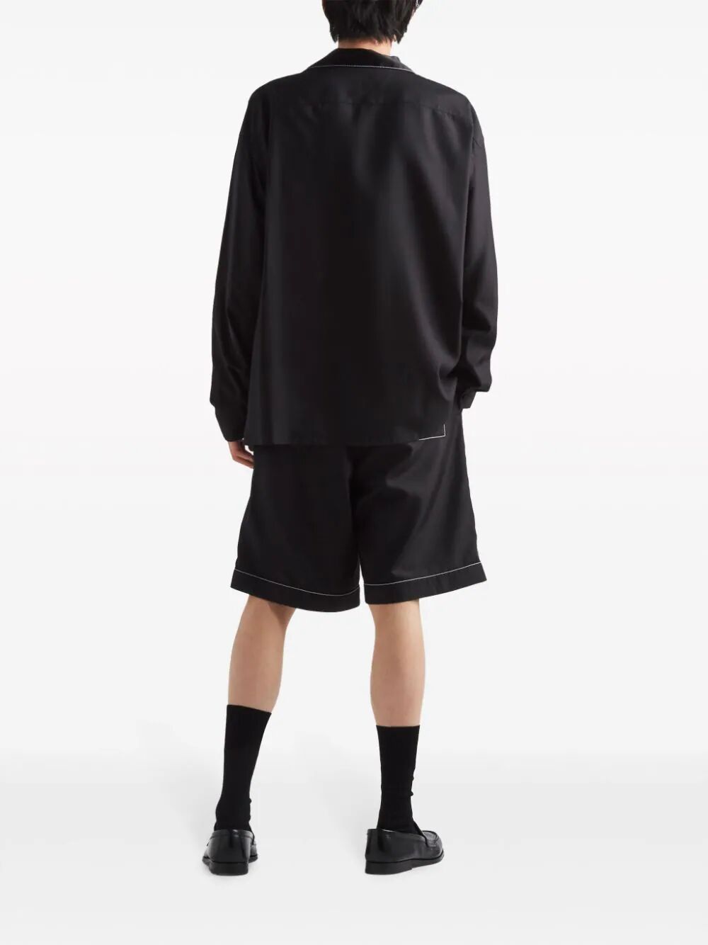 Prada Men Camicia Bordi A Contrasto