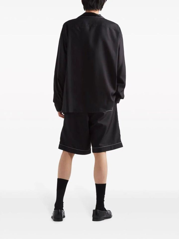 Prada Men Camicia Bordi A Contrasto