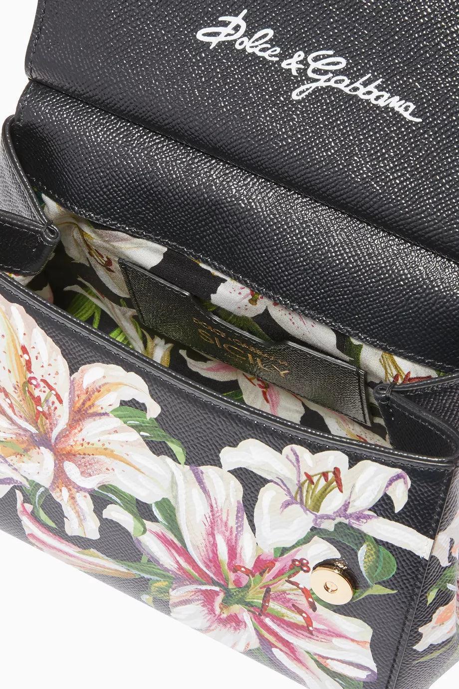 Dolce &amp; Gabbana Small Sicily Lily Dauphine Leather Bag