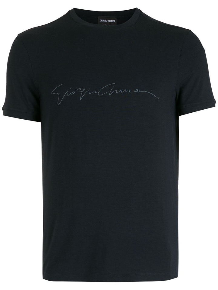 Giorgio Armani Men Asv Stretch-Viscose T-Shirt With Signature Logo