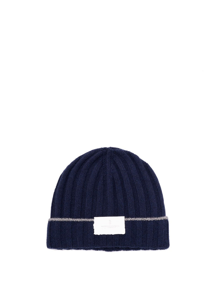 Brunello Cucinelli Men Cashmere Rib Knit Beanie