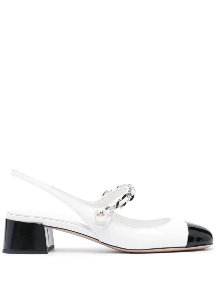 Miu Miu Women Slingback Bicolore Vernice