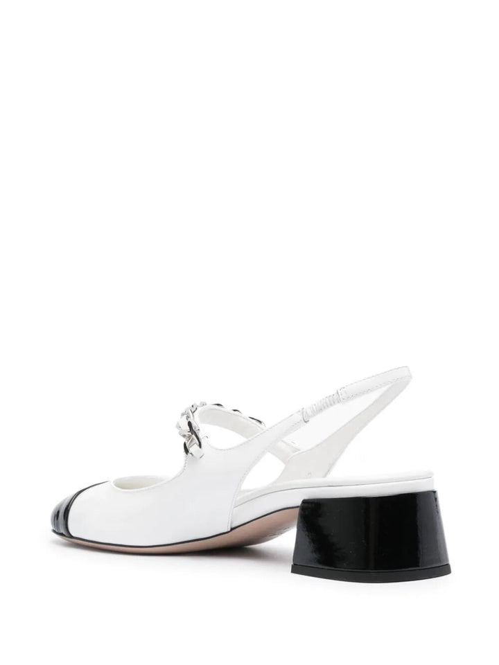 Miu Miu Women Slingback Bicolore Vernice