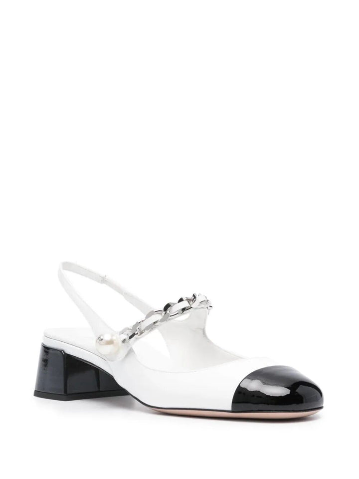 Miu Miu Women Slingback Bicolore Vernice