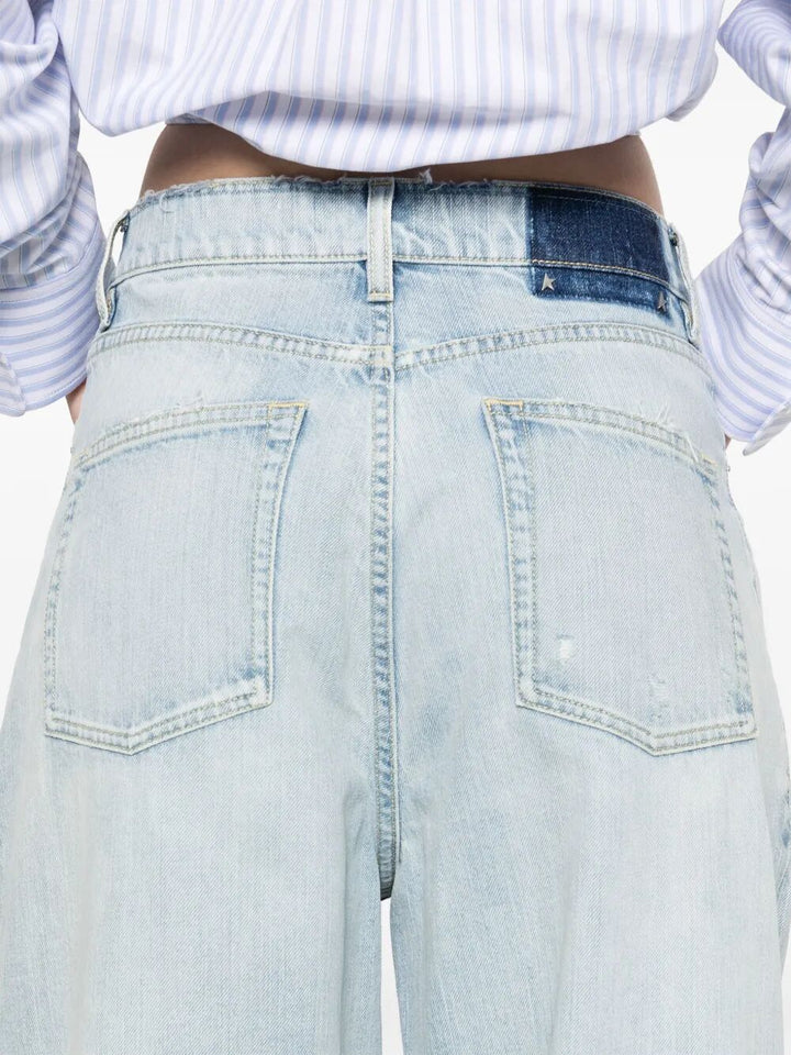 Golden Goose Women Journey W`S Melody Boyfriend Pant Destoyed Bleached Denim