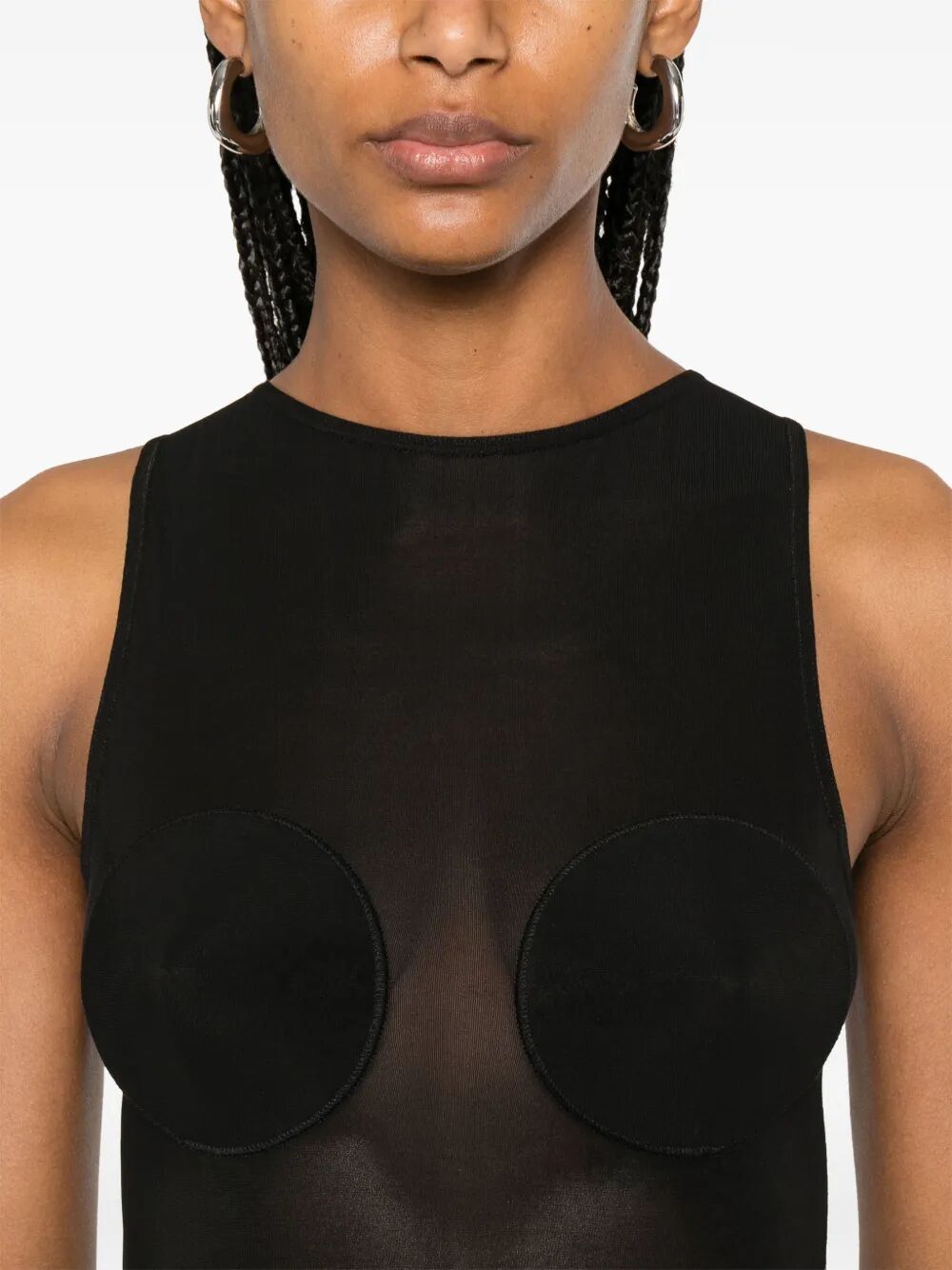 Jean Paul Gaultier Women Light Jersey Long Dress With Covered Cup Detail